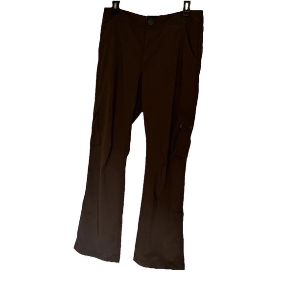 REI Cargo Pants Womens Brown Bootcut Nylon Stretch Hiking Outdoors Roll-tab 10 - Picture 1 of 9